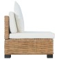 vidaXL Sofa ohne Armlehnen mit Auflagen Natur Rattan vidaXL Sofa ohne Armlehnen mit Auflagen Natur Rattan
