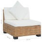 vidaXL Sofa ohne Armlehnen mit Auflagen Natur Rattan vidaXL Sofa ohne Armlehnen mit Auflagen Natur Rattan