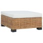 vidaXL Fußhocker mit Kissen Natürliches Rattan vidaXL Fußhocker mit Kissen Natürliches Rattan