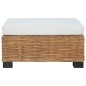 vidaXL Fußhocker mit Kissen Natürliches Rattan vidaXL Fußhocker mit Kissen Natürliches Rattan