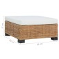vidaXL Fußhocker mit Kissen Natürliches Rattan vidaXL Fußhocker mit Kissen Natürliches Rattan