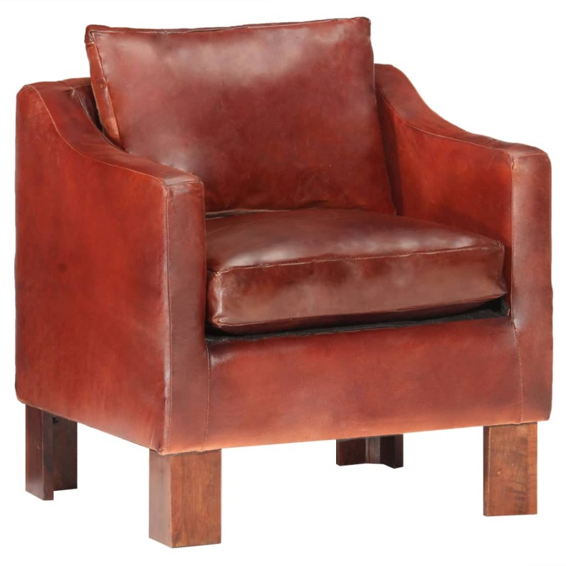 vidaXL Sessel Dunkelbraun Echtleder vidaXL Sessel Dunkelbraun Echtleder