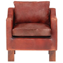 vidaXL Sessel Dunkelbraun Echtleder 