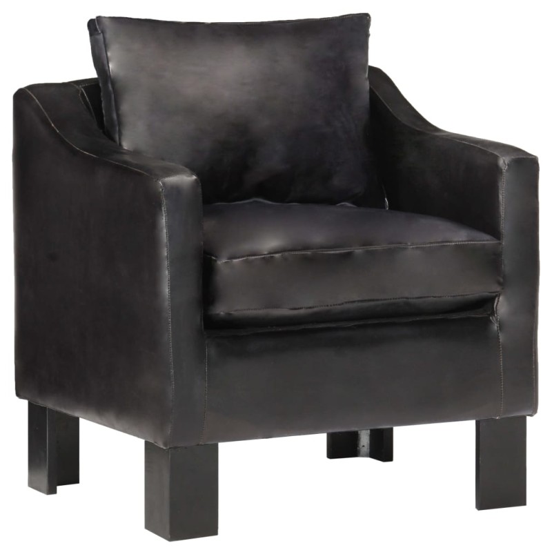 vidaXL Sessel Schwarz Echtleder vidaXL Sessel Schwarz Echtleder