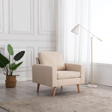 vidaXL Sessel Creme Stoff 