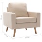 vidaXL Sessel Creme Stoff vidaXL Sessel Creme Stoff
