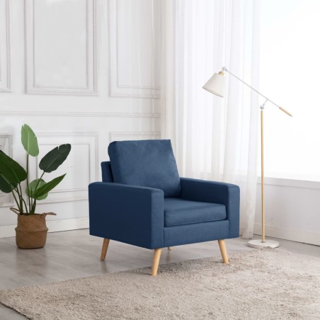 vidaXL Sessel Blau Stoff