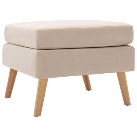 vidaXL Fußhocker Creme Stoff 