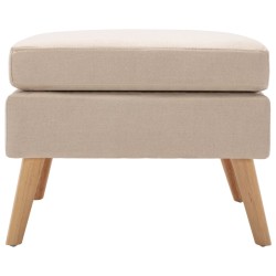 vidaXL Fußhocker Creme Stoff 