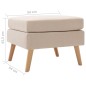 vidaXL Fußhocker Creme Stoff vidaXL Fußhocker Creme Stoff
