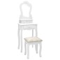 vidaXL Schminktisch-Set mit Hocker Weiß 50x59x136cm Paulownia-Holz vidaXL Schminktisch-Set mit Hocker Weiß 50x59x136cm Paulownia-Holz