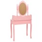 vidaXL Schminktisch-Set mit Hocker Rosa 75x69x140 cm Paulownia-Holz vidaXL Schminktisch-Set mit Hocker Rosa 75x69x140 cm Paulownia-Holz