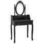 vidaXL Schminktisch-Set mit Hocker Schwarz 75x69x140cm Paulownia-Holz vidaXL Schminktisch-Set mit Hocker Schwarz 75x69x140cm Paulownia-Holz