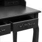 vidaXL Schminktisch-Set mit Hocker Schwarz 75x69x140cm Paulownia-Holz vidaXL Schminktisch-Set mit Hocker Schwarz 75x69x140cm Paulownia-Holz