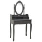 vidaXL Schminktisch-Set mit Hocker Grau 75x69x140 cm Paulownia-Holz vidaXL Schminktisch-Set mit Hocker Grau 75x69x140 cm Paulownia-Holz