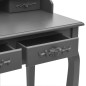 vidaXL Schminktisch-Set mit Hocker Grau 75x69x140 cm Paulownia-Holz vidaXL Schminktisch-Set mit Hocker Grau 75x69x140 cm Paulownia-Holz