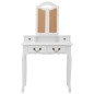 vidaXL Schminktisch-Set mit Hocker Weiß 80x69x141cm Paulowniaholz vidaXL Schminktisch-Set mit Hocker Weiß 80x69x141cm Paulowniaholz
