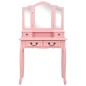 vidaXL Schminktisch-Set mit Hocker Rosa 80×69×141 cm Paulowniaholz vidaXL Schminktisch-Set mit Hocker Rosa 80×69×141 cm Paulowniaholz