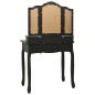 vidaXL Schminktisch-Set mit Hocker Schwarz 80x69x141 cm Paulowniaholz vidaXL Schminktisch-Set mit Hocker Schwarz 80x69x141 cm Paulowniaholz