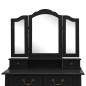vidaXL Schminktisch-Set mit Hocker Schwarz 80x69x141 cm Paulowniaholz vidaXL Schminktisch-Set mit Hocker Schwarz 80x69x141 cm Paulowniaholz