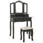 vidaXL Schminktisch-Set mit Hocker Grau 80x69x141 cm Paulowniaholz vidaXL Schminktisch-Set mit Hocker Grau 80x69x141 cm Paulowniaholz