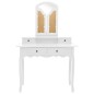 vidaXL Schminktisch-Set mit Hocker Weiß 100x40x146 cm Paulownia-Holz vidaXL Schminktisch-Set mit Hocker Weiß 100x40x146 cm Paulownia-Holz