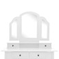 vidaXL Schminktisch-Set mit Hocker Weiß 100x40x146 cm Paulownia-Holz vidaXL Schminktisch-Set mit Hocker Weiß 100x40x146 cm Paulownia-Holz