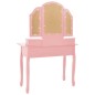 vidaXL Schminktisch-Set mit Hocker Rosa 100x40x146 cm Paulownia-Holz vidaXL Schminktisch-Set mit Hocker Rosa 100x40x146 cm Paulownia-Holz