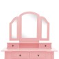 vidaXL Schminktisch-Set mit Hocker Rosa 100x40x146 cm Paulownia-Holz vidaXL Schminktisch-Set mit Hocker Rosa 100x40x146 cm Paulownia-Holz