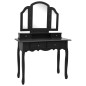 vidaXL Schminktisch-Set Hocker Schwarz 100x40x146 cm Paulownia-Holz vidaXL Schminktisch-Set Hocker Schwarz 100x40x146 cm Paulownia-Holz