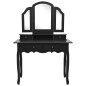 vidaXL Schminktisch-Set Hocker Schwarz 100x40x146 cm Paulownia-Holz vidaXL Schminktisch-Set Hocker Schwarz 100x40x146 cm Paulownia-Holz