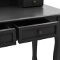 vidaXL Schminktisch-Set Hocker Schwarz 100x40x146 cm Paulownia-Holz vidaXL Schminktisch-Set Hocker Schwarz 100x40x146 cm Paulownia-Holz