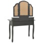 vidaXL Schminktisch-Set mit Hocker Grau 100x40x146 cm Paulownia-Holz vidaXL Schminktisch-Set mit Hocker Grau 100x40x146 cm Paulownia-Holz