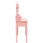 vidaXL Schminktisch mit Hocker und Dreifach-Spiegel Rosa vidaXL Schminktisch mit Hocker und Dreifach-Spiegel Rosa