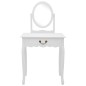 vidaXL Schminktisch mit Hocker Weiß 65x36x128 cm Paulownia-Holz MDF vidaXL Schminktisch mit Hocker Weiß 65x36x128 cm Paulownia-Holz MDF