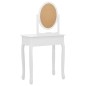 vidaXL Schminktisch mit Hocker Weiß 65x36x128 cm Paulownia-Holz MDF vidaXL Schminktisch mit Hocker Weiß 65x36x128 cm Paulownia-Holz MDF