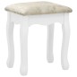 vidaXL Schminktisch mit Hocker Weiß 65x36x128 cm Paulownia-Holz MDF vidaXL Schminktisch mit Hocker Weiß 65x36x128 cm Paulownia-Holz MDF
