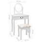 vidaXL Schminktisch mit Hocker Weiß 65x36x128 cm Paulownia-Holz MDF vidaXL Schminktisch mit Hocker Weiß 65x36x128 cm Paulownia-Holz MDF