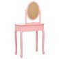 vidaXL Schminktisch mit Hocker Rosa 65x36x128 cm Paulownia-Holz MDF vidaXL Schminktisch mit Hocker Rosa 65x36x128 cm Paulownia-Holz MDF