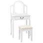 vidaXL Schminktisch mit Hocker Weiß 65x36x128 cm Paulownia-Holz MDF vidaXL Schminktisch mit Hocker Weiß 65x36x128 cm Paulownia-Holz MDF