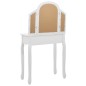 vidaXL Schminktisch mit Hocker Weiß 65x36x128 cm Paulownia-Holz MDF vidaXL Schminktisch mit Hocker Weiß 65x36x128 cm Paulownia-Holz MDF