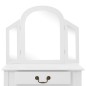 vidaXL Schminktisch mit Hocker Weiß 65x36x128 cm Paulownia-Holz MDF vidaXL Schminktisch mit Hocker Weiß 65x36x128 cm Paulownia-Holz MDF