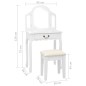 vidaXL Schminktisch mit Hocker Weiß 65x36x128 cm Paulownia-Holz MDF vidaXL Schminktisch mit Hocker Weiß 65x36x128 cm Paulownia-Holz MDF