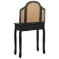 vidaXL Schminktisch mit Hocker Schwarz 65x36x128 cm Paulownia-Holz MDF vidaXL Schminktisch mit Hocker Schwarz 65x36x128 cm Paulownia-Holz MDF