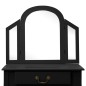 vidaXL Schminktisch mit Hocker Schwarz 65x36x128 cm Paulownia-Holz MDF vidaXL Schminktisch mit Hocker Schwarz 65x36x128 cm Paulownia-Holz MDF