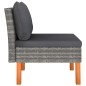 vidaXL Mittelsofa Poly Rattan und Eukalyptus Massivholz vidaXL Mittelsofa Poly Rattan und Eukalyptus Massivholz