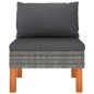 vidaXL Mittelsofas 2 Stk. Poly Rattan und Eukalyptus Massivholz vidaXL Mittelsofas 2 Stk. Poly Rattan und Eukalyptus Massivholz