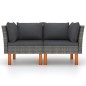 vidaXL Ecksofas 2 Stk. Poly Rattan und Eukalyptus Massivholz vidaXL Ecksofas 2 Stk. Poly Rattan und Eukalyptus Massivholz