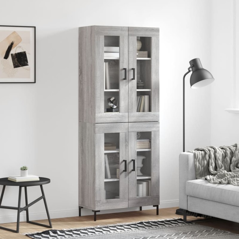 Highboard Grau Sonoma 69,5x34x180 cm Holzwerkstoff Highboard Grau Sonoma 69,5x34x180 cm Holzwerkstoff