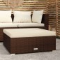 vidaXL Gartenhocker mit Kissen Braun 70x70x30 cm Poly Rattan vidaXL Gartenhocker mit Kissen Braun 70x70x30 cm Poly Rattan